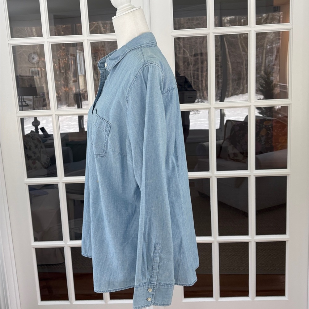 J Crew Chambray Button Down Blouse NWT - image 2